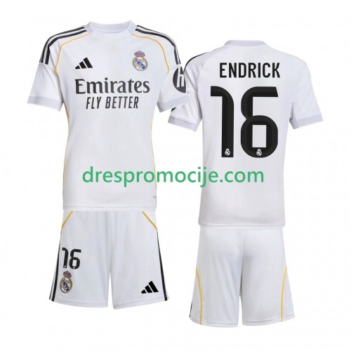 Real Madrid Endrick 16 Dres Dječji Domaći 2025/2026 Kratkih Rukava Real Madrid Endrick 16 Dres Dječji Domaći 2025/2026 Kratkih Rukava